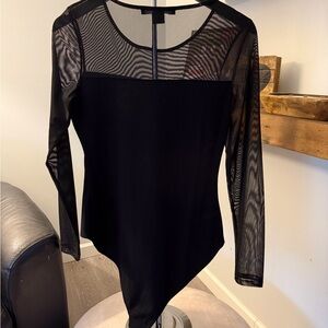 Elegant Black Sheer Sleeve Top